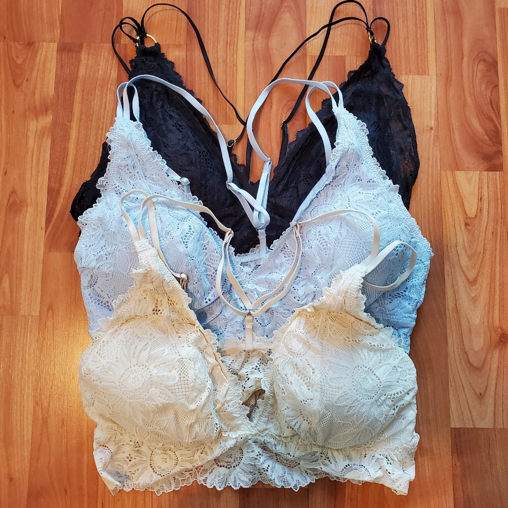 Three Aerie bralettes